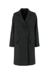 Apc Double-breasted Wool Blend Coat Featuring Vent In Gray