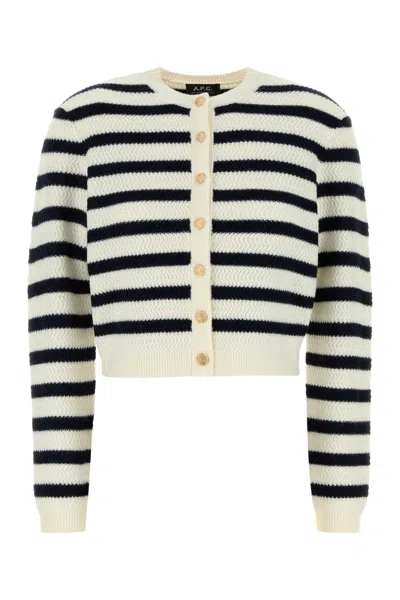 Apc Embroidered Wool Manon Cardigan In Black