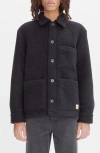 Apc A.p.c. Emile Wool Blend Overshirt In Black