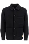 Apc A.p.c. Emile Wool Blend Overshirt In Noir (black)