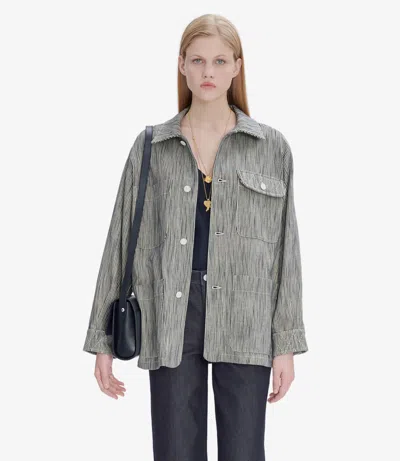 Apc Emma Jacket 40 Navy Blue / White