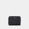 Apc Emmanuel Compact Change Purse - A.p.c - Leather - Black In Black