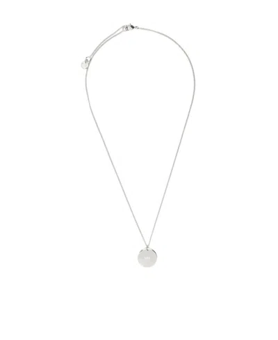 Apc Engraved Logo Pendant Necklace In White