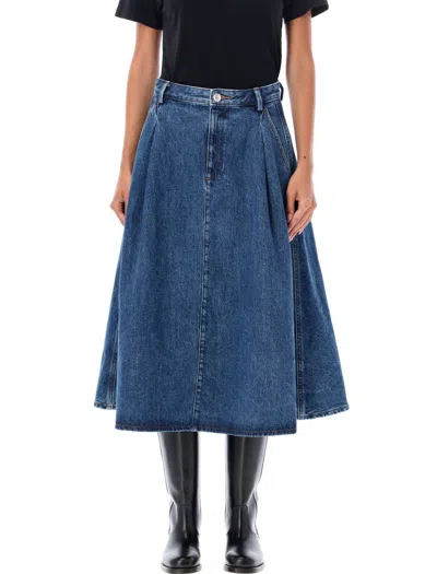 Apc A.p.c. Enora Midi Denim Skirt In Blue