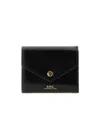 A.p.c. Envelope Leather Wallet In Black
