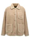 Apc Taupe Esther Faux-shearling Jacket