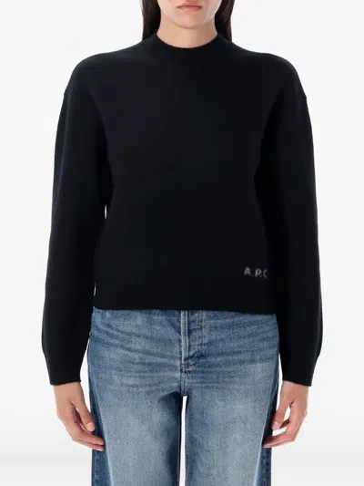 Apc Esther Crew-neck Logo Sweater In Black