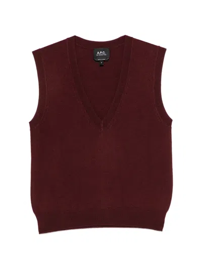 A.p.c. Esther Vest In Burgundy
