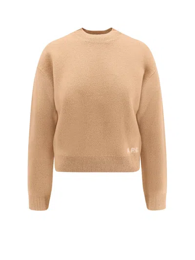 Apc Esther Virgin Wool Sweater In Brown