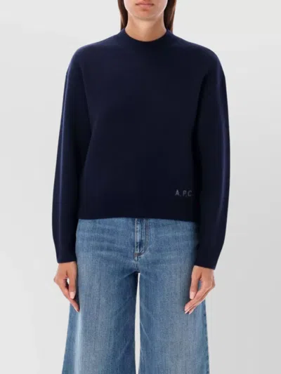 Apc Esther Wool Knit Crew Neck In Blue