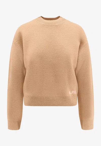 Apc Esther Wool Ribbed Sweater In Nude