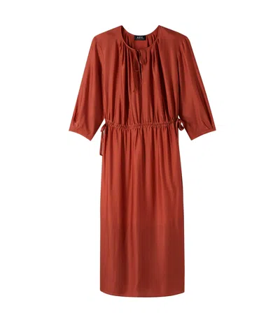 Apc Eve Dress In Burgundy