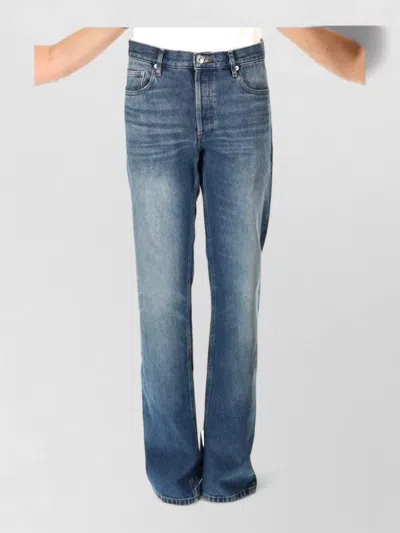 A.p.c. Faded Wash Pants Five Pocket Belt Loops In Blue