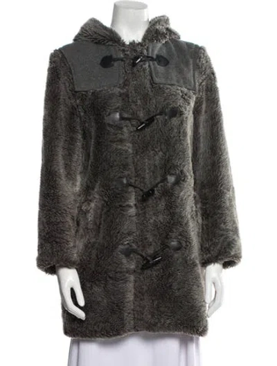 Pre-owned Apc Faux Fur Coat In Gray