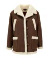 Apc Faux-leather Shearling Jacket In Multicolor