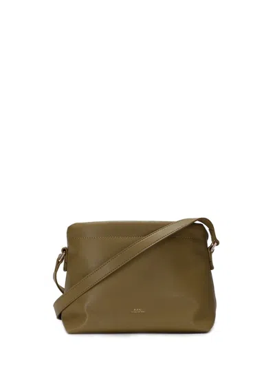 Apc Faux Leather Shoulder Bag In Green