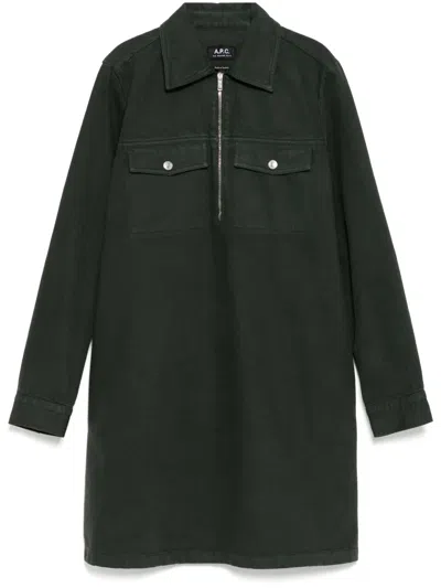 Apc Felicity Dress In Green