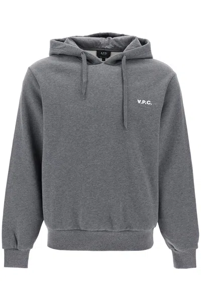 Apc A. P.c. Hooded Sweatshirt With Flocked In Grey