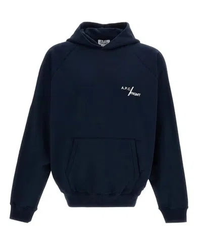 A.p.c. Felpa Hoodie Duck Iak Dark Navy In Black