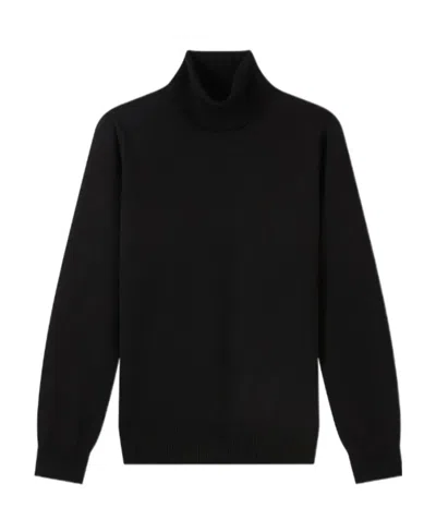 Apc Fine-knit Roll-neck Jumper In Black