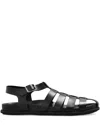 Apc Fisherman H Leather Sandals In Black