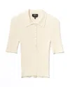 Apc A.p.c. Fitted White Polo Shirt With Classic Collar In Neutral