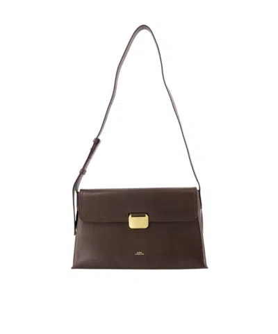 A.p.c. Flap Shoulder Bag In Brown