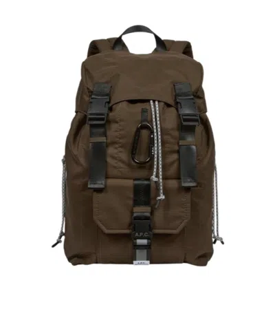 A.p.c. A. P.c. Trek 20 Backpack One Size Khaki Green In Brown