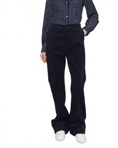 A.p.c. Flare Corduroy Pants In Navy Blue In Black
