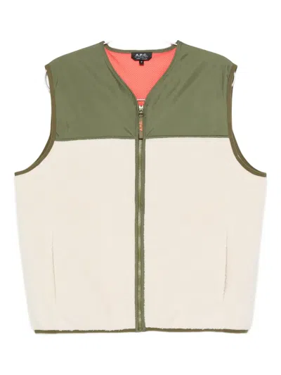 APC FLEECE-PANELED ZIP-UP VEST