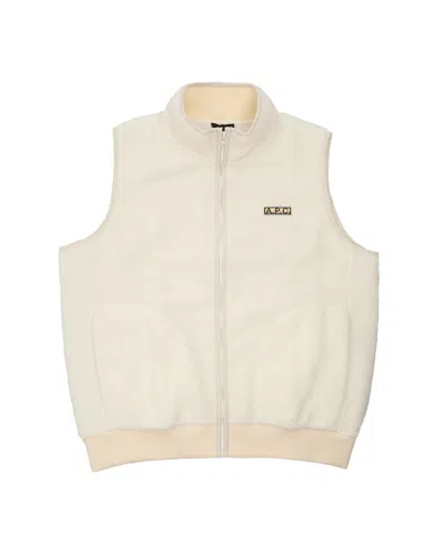 Apc A.p.c. Fleece-wool Blend Sleeveless Jacket With High Collar In Neutral