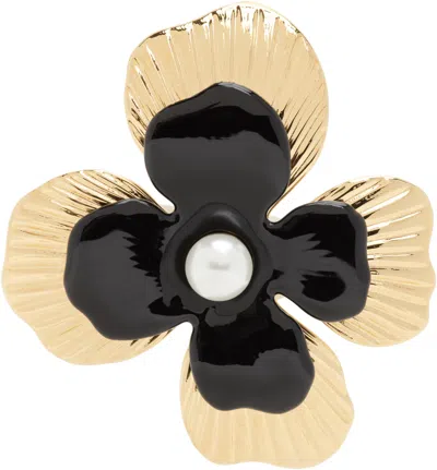 Apc Fleur Brooch In Rza Gold/black