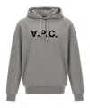 Apc Milo Logo-print Drawstring Hoodie In Gray