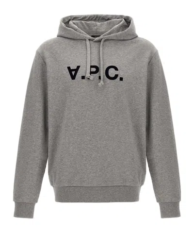 APC A.P.C. LOGO PRINTED DRAWSTRING HOODIE