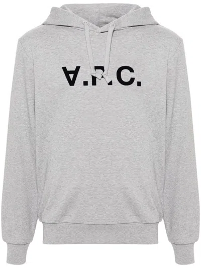 APC FLOCKED-LOGO COTTON HOODIE