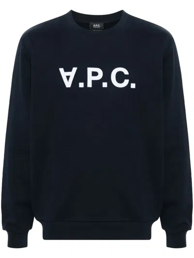 APC FLOCKED-LOGO COTTON SWEATSHIRT