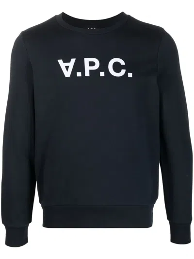 Apc A.p.c. Cotton Sweatshirt With Bold Logo Design And Comfortable Fit In Black