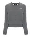 Apc Flocked-logo Cotton Sweatshirt In Gray