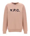 Apc A.p.c. Sweatshirt Crew-neck Logo Print Clothing In Nude