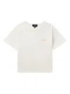 Apc Flocked-logo Cotton T-shirt In White