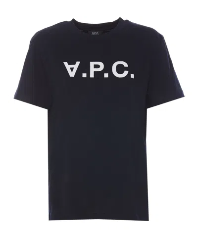 Apc A.p.c. Logo Printed Crewneck T-shirt In Black