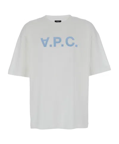 Apc White Oversized T-shirt With Vpc Print In Cotton Man