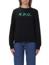 Apc A.p.c. Flocked Logo Crewneck Sweatshirt