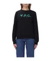 Apc A.p.c. Flocked Logo Crewneck Sweatshirt In Black