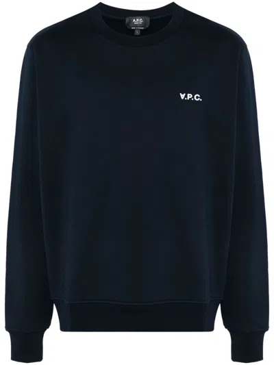 Apc Logo Pattern Densely Woven Sweater In Black