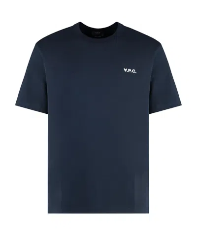 Apc Flocked-logo T-shirt In Black