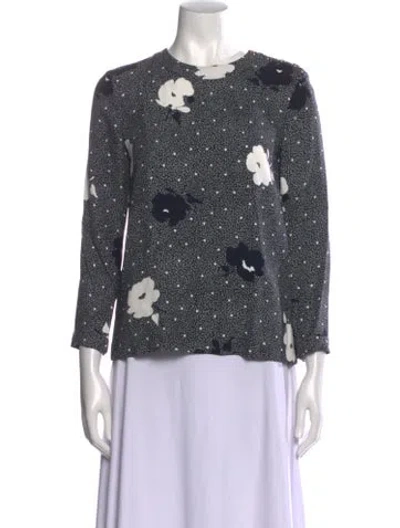 Pre-owned Apc Floral Print Crew Neck Blouse In Blue