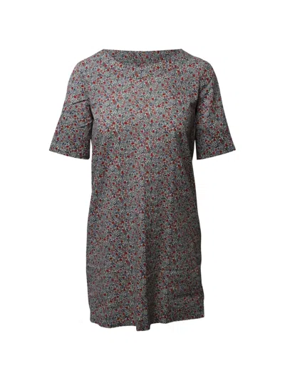 Pre-owned Apc Floral-print Crew Neck Dress In Blue