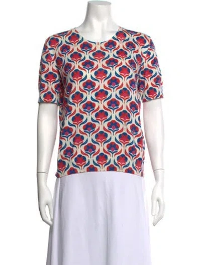 Pre-owned A.p.c. Floral Print Crew Neck Sweater In Multicolor