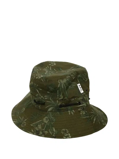 Apc Floral-print Drawstring Bucket Hat In Green